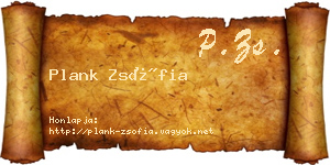Plank Zsófia névjegykártya